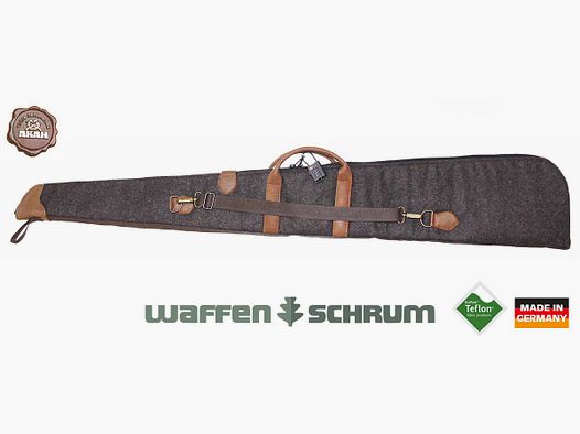 AKAH Futerał na strzelbę Loden/Skóra 128cm - Brązowy z zamkiem szyfrowym TSA