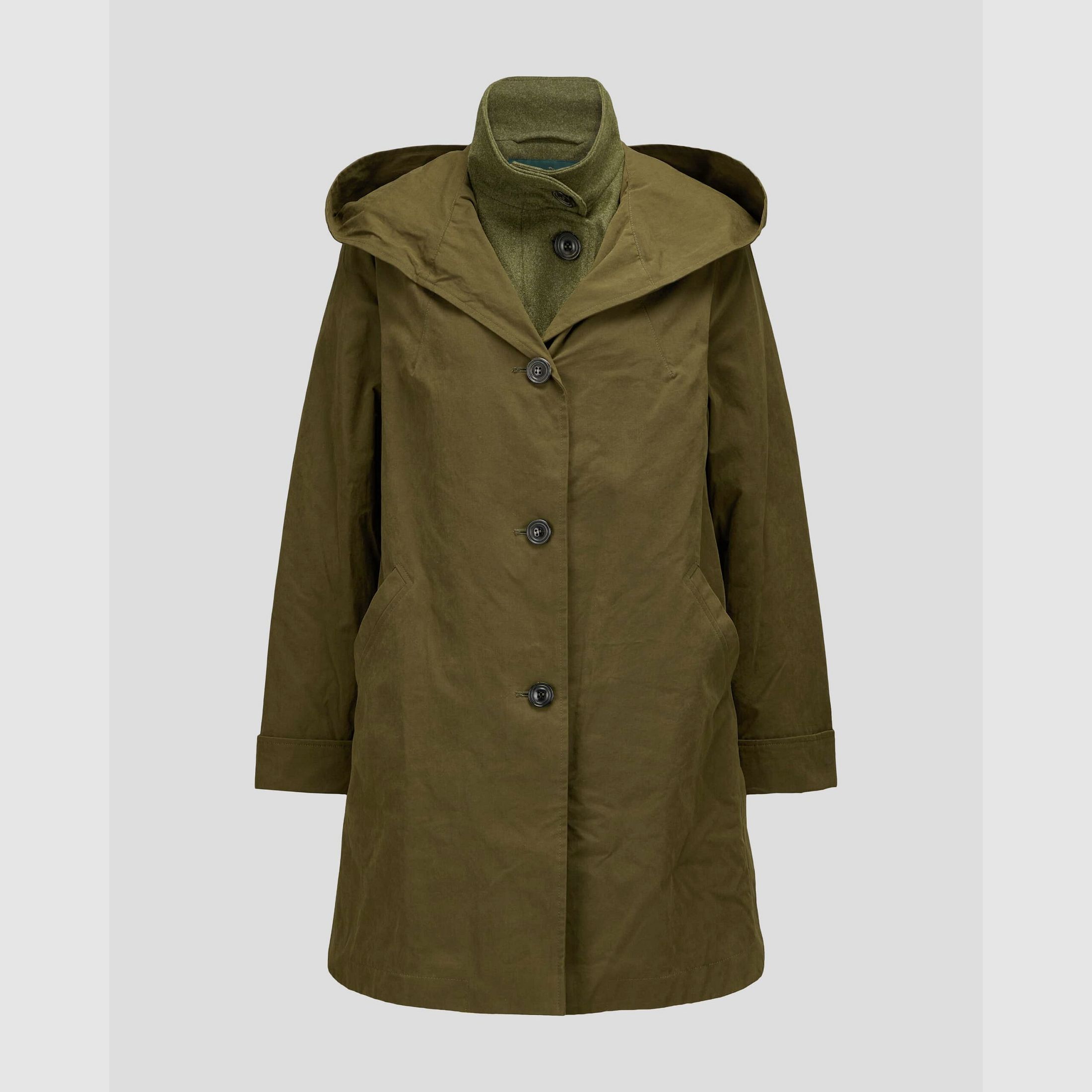 Münchner Lodenfabrik Jacke mit Kapuze in Oliv, Bild 1 von 2