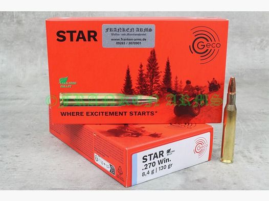 GECO Star .270 Win. 130gr. 8,4g 20 pièces Prix dégressifs