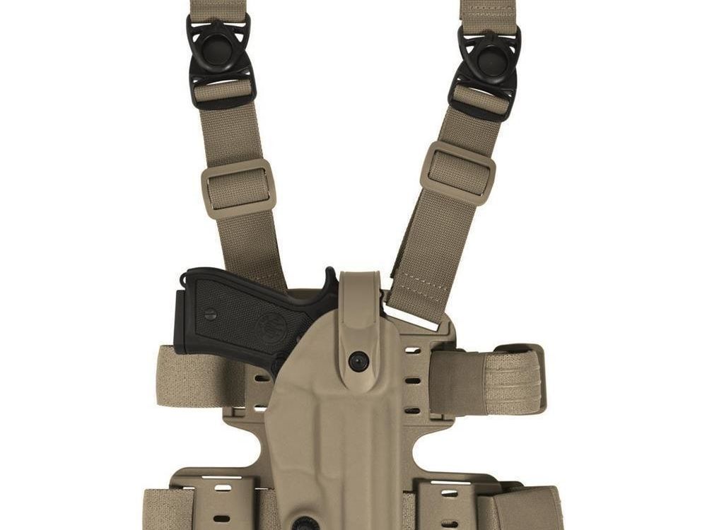 Taktisches Oberschenkelholster "NATION" mit Sicherheitslevel II Sig Sauer P220/P226-Schwarz-Linkshänder