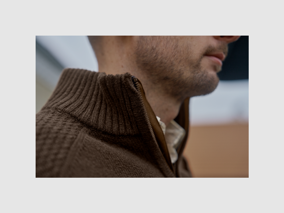 Pull Härkila Vincent en mérinos à demi-zip – Demitasse Brown (106081016), image 3 sur 6