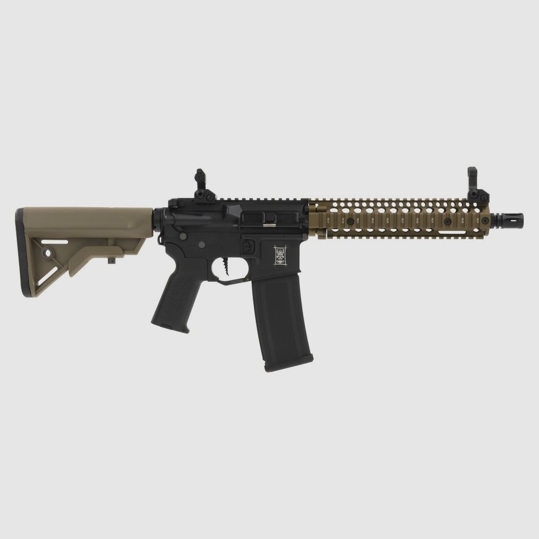 BUSHIDO JIN S-AEG mit ETU, FSWS&Speedtrigger, MapleLeaf HopUp-Gummi, TAN/BK