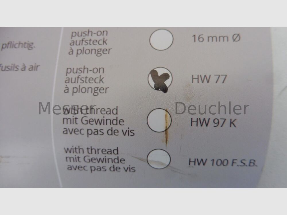 Wierook demper voor HW 77