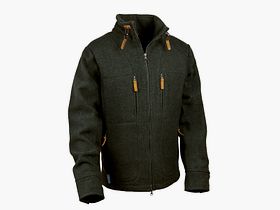 Veste en loden douce "Kragenhuber", noire