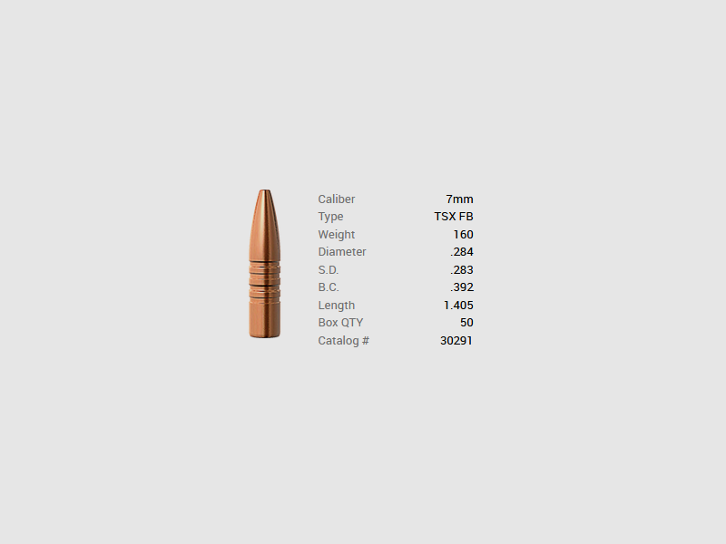 Barnes Geschoss 7mm/.284 160GR TSX FB 50 Stück, Bild 1 von 2