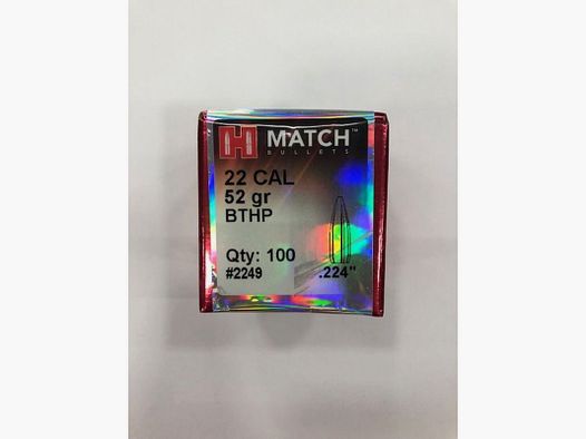 HORNADY Balas .22 52gr BTHP