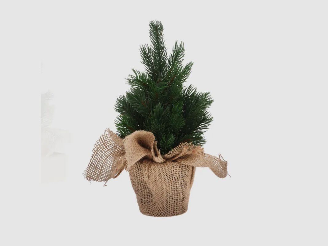 Albero di Natale artificiale Vaso di juta 19x19x30cm 315g 41 punte, immagine 1 di 4