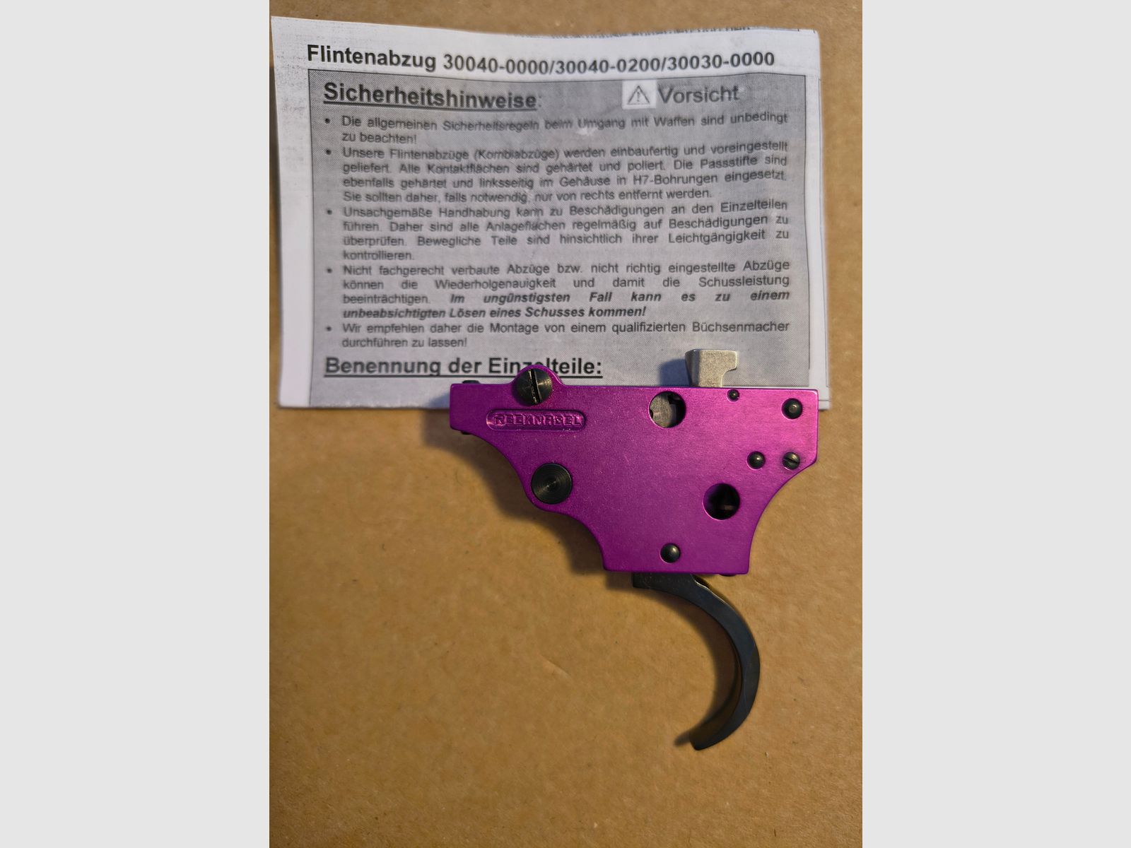 Recknagel Flintenabzug Mauser 98 