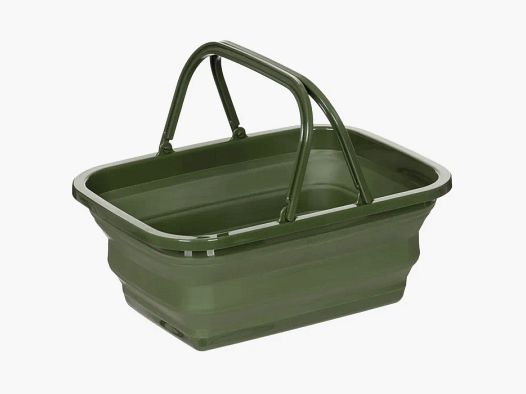 Folding basket with 2 handles - 9 liters - waterproof - Olive
