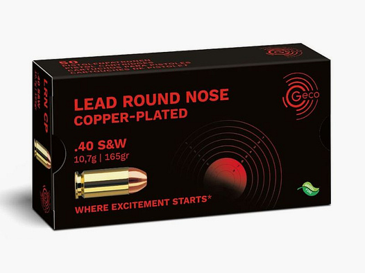 GECO .40 S&W Lead Round Nose, copper-plated 10,7g/165gr - 50 Patronen
