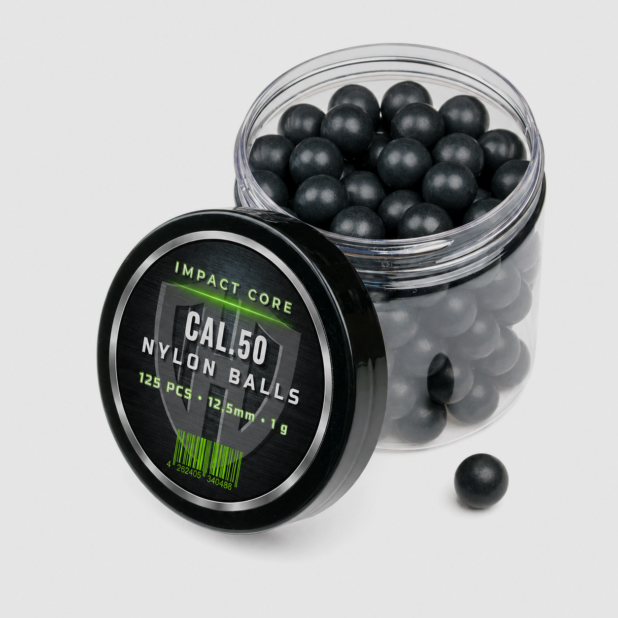 125 x NYLON BALLS Cal.50 | IMPACT CORE | HDR50 | HDP50 | TPX50 | Hard plastic | 1g