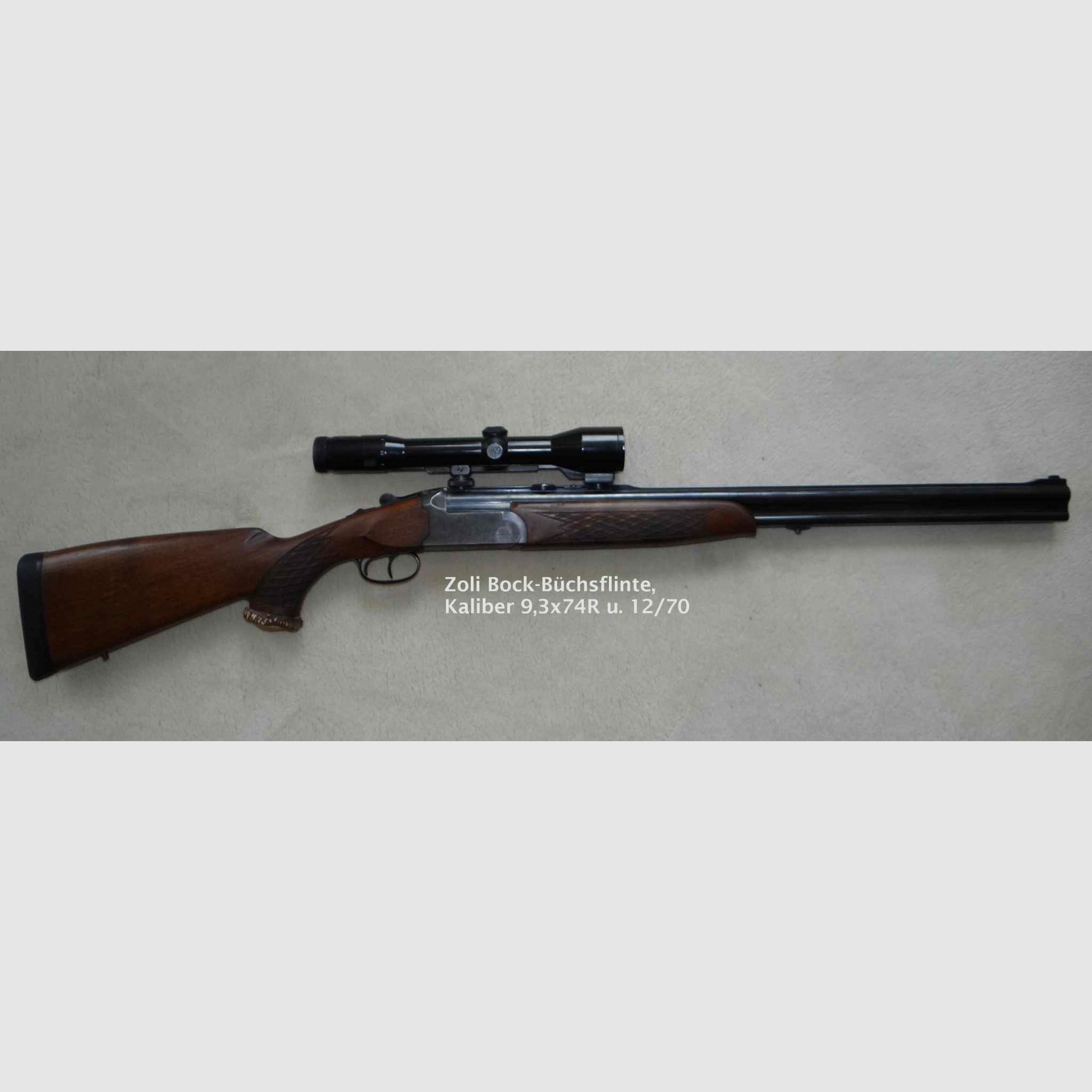 „ZOLI“ Bock-Büchs-Flinte, Kaliber 9,3x74R – 12/70