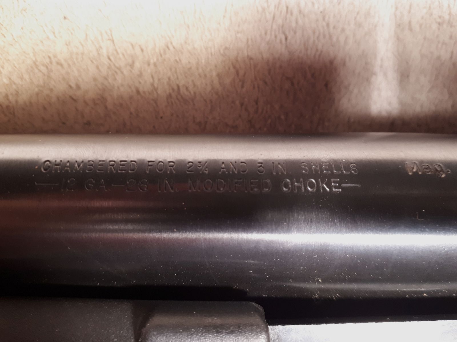 Mossberg Maverick mit 26 Zoll Lauf.