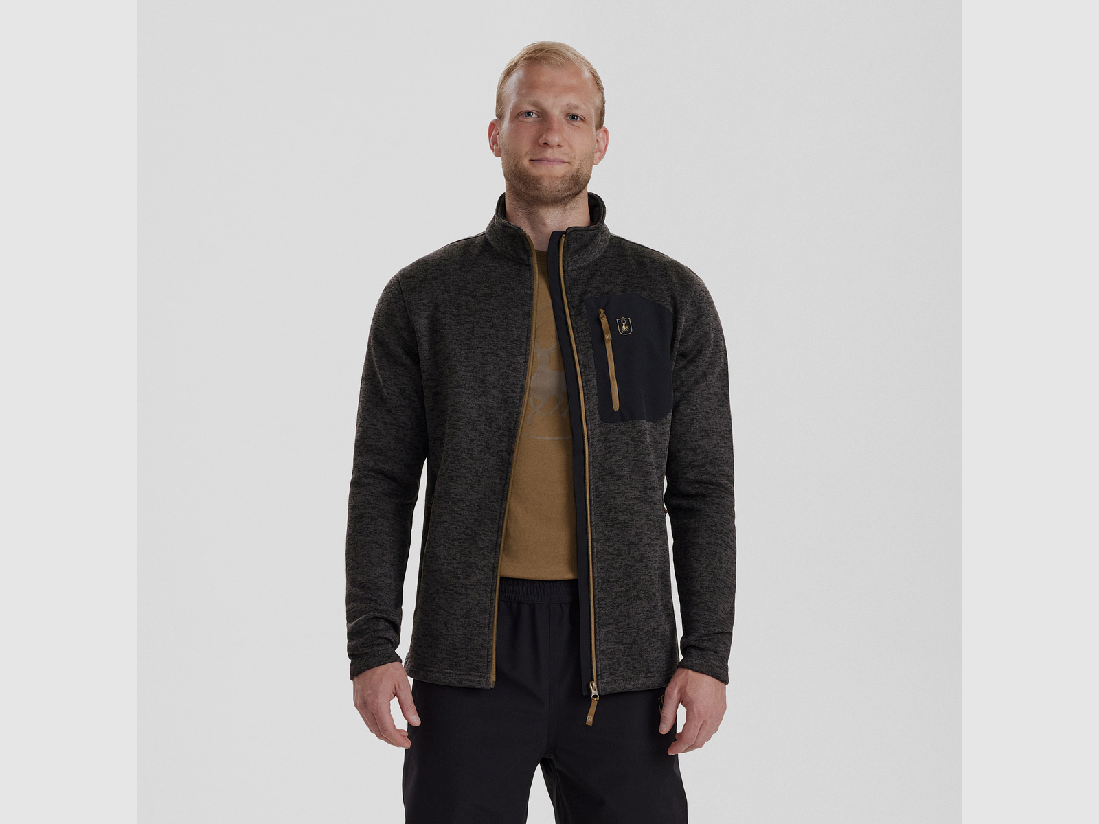 Sarek Strickjacke - Dark Grey melange – Größe: M