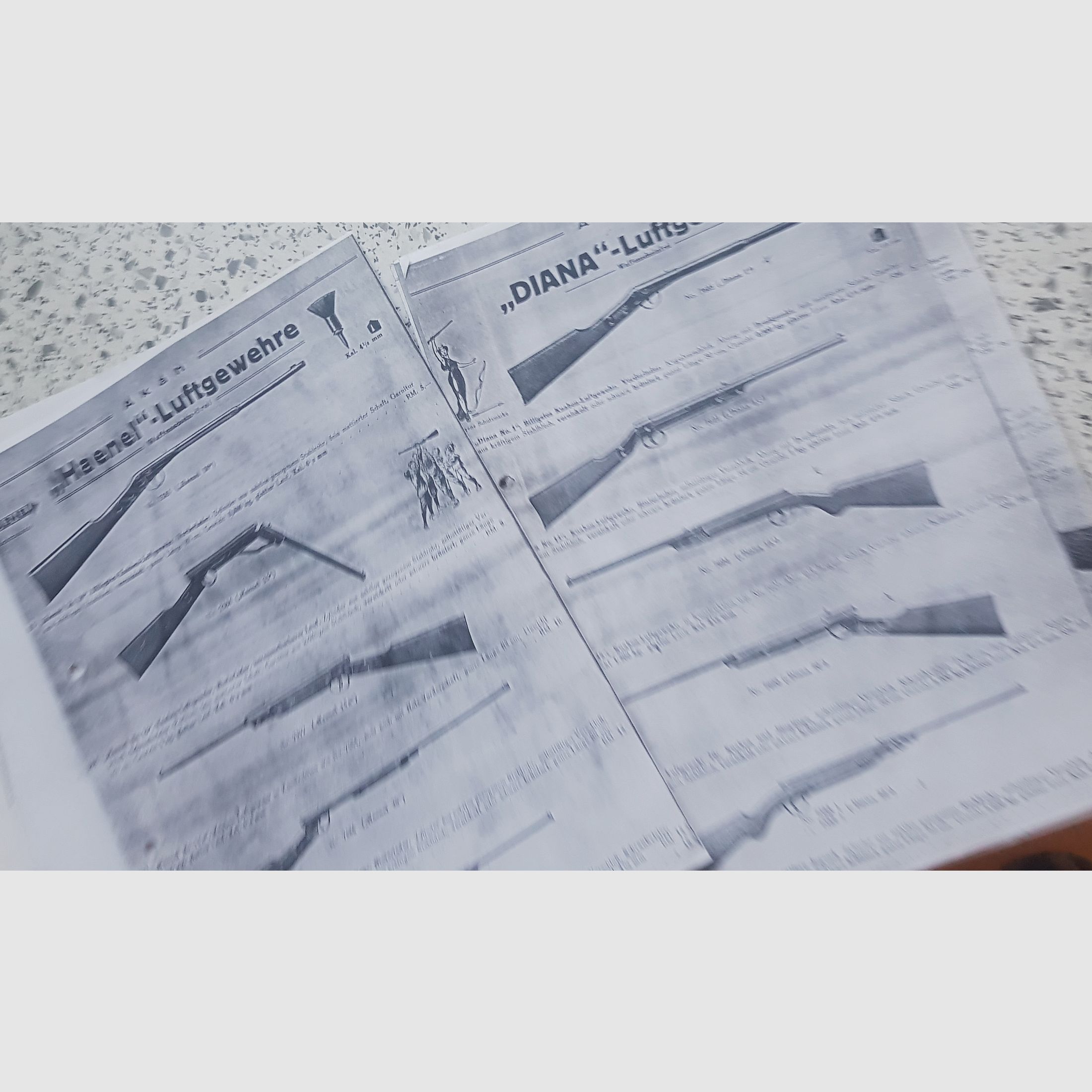 Kijken ;-) Verschillende verzamelde documenten uit kranten enz. heel veel over Haenel modellen met zeldzame documenten