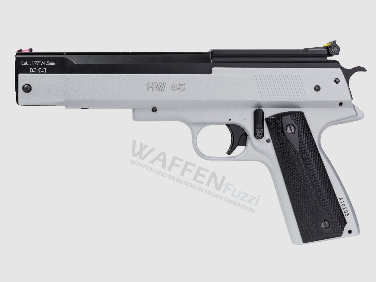 Weihrauch HW 45 Stainless Look Air Pistol Caliber 4.5mm Diabolo
