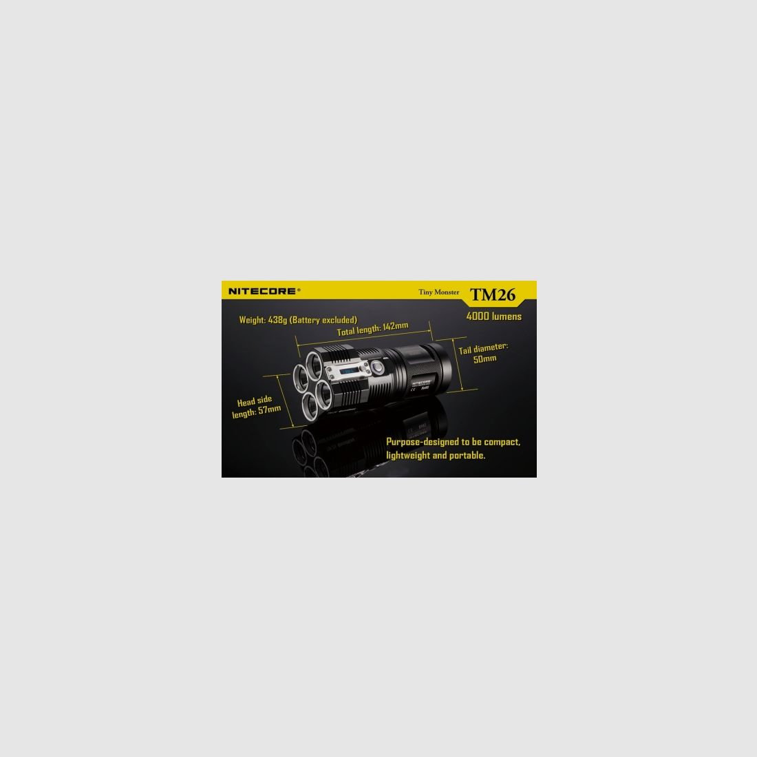 Nitecore TM26 Tiny Monster Flashlight 4000 Lumens, image 14 of 31