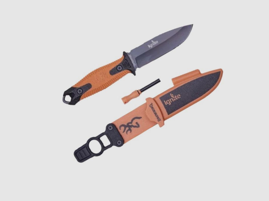 Browning Cuchillo Hoja Fija Ignite Negro/Naranja