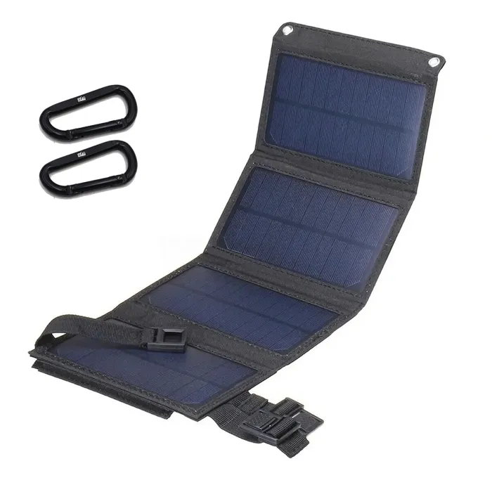 Piccolo pannello solare pieghevole con porta USB 10-20 watt in nero, immagine 1 di 7