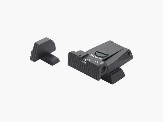Adjustable rear sight and front sight