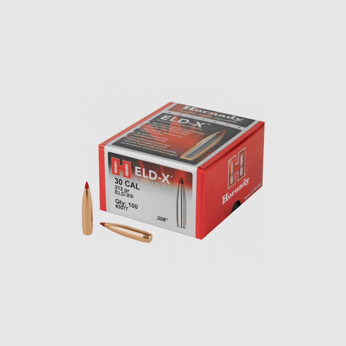 Hornady ELD-X Match 212gr .308 Geschosse 100St.