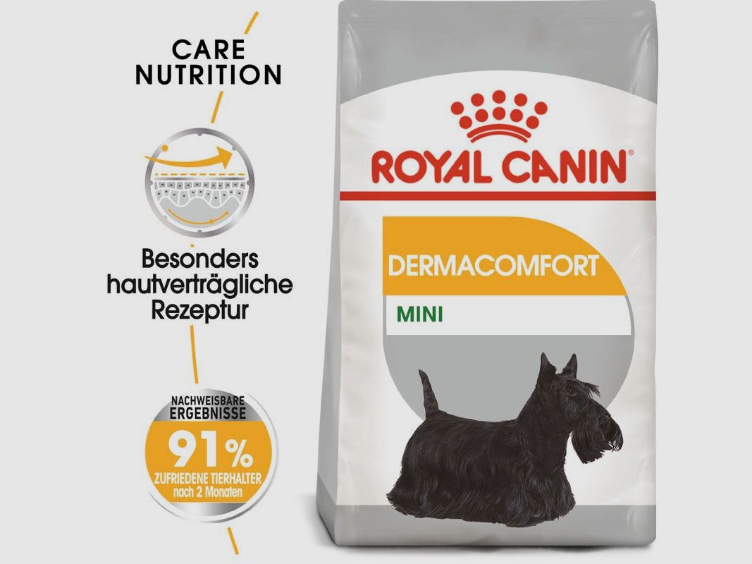 ROYAL CANIN Kleine Hunde Trockenfutter Dermacomfort Mini für empfindliche Haut