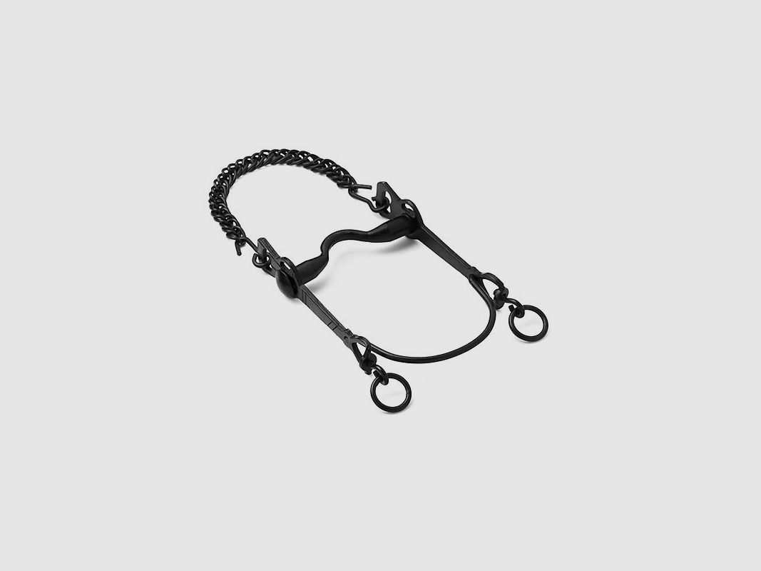 Cowboygebiss mit gebogenem Griff, mittlere Größe, brüniert, 12,5 cm