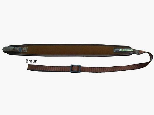 Niggeloh Gewehrgurt Neopren braun braun m. Schnellverschlüssen Gewehrriemen
