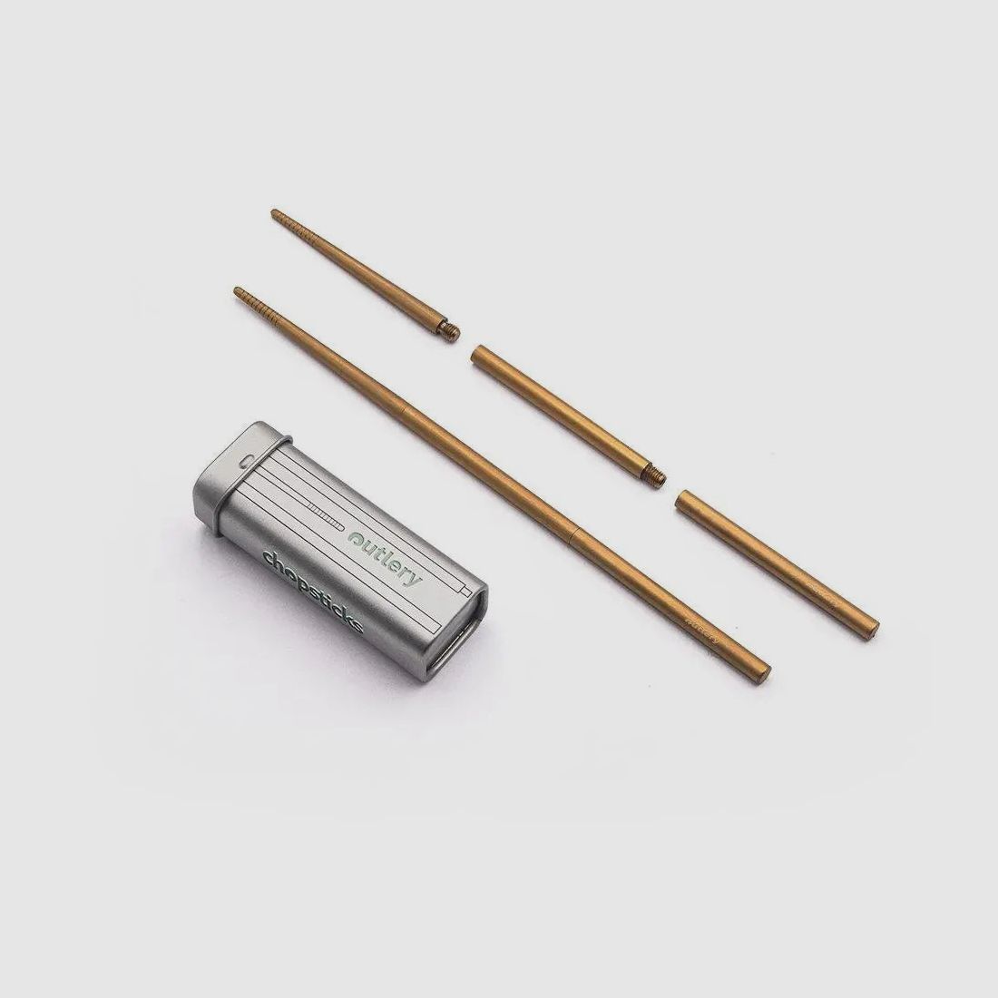 Palillos de viaje Outlery, acero inoxidable, tamaño de bolsillo