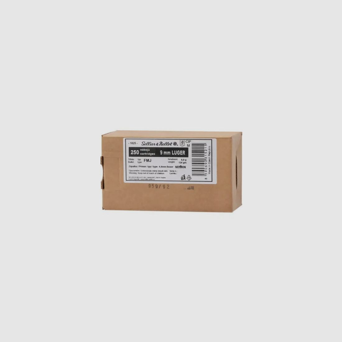Sellier & Bellot Proiettili 9X19 FMJ 124GR X600