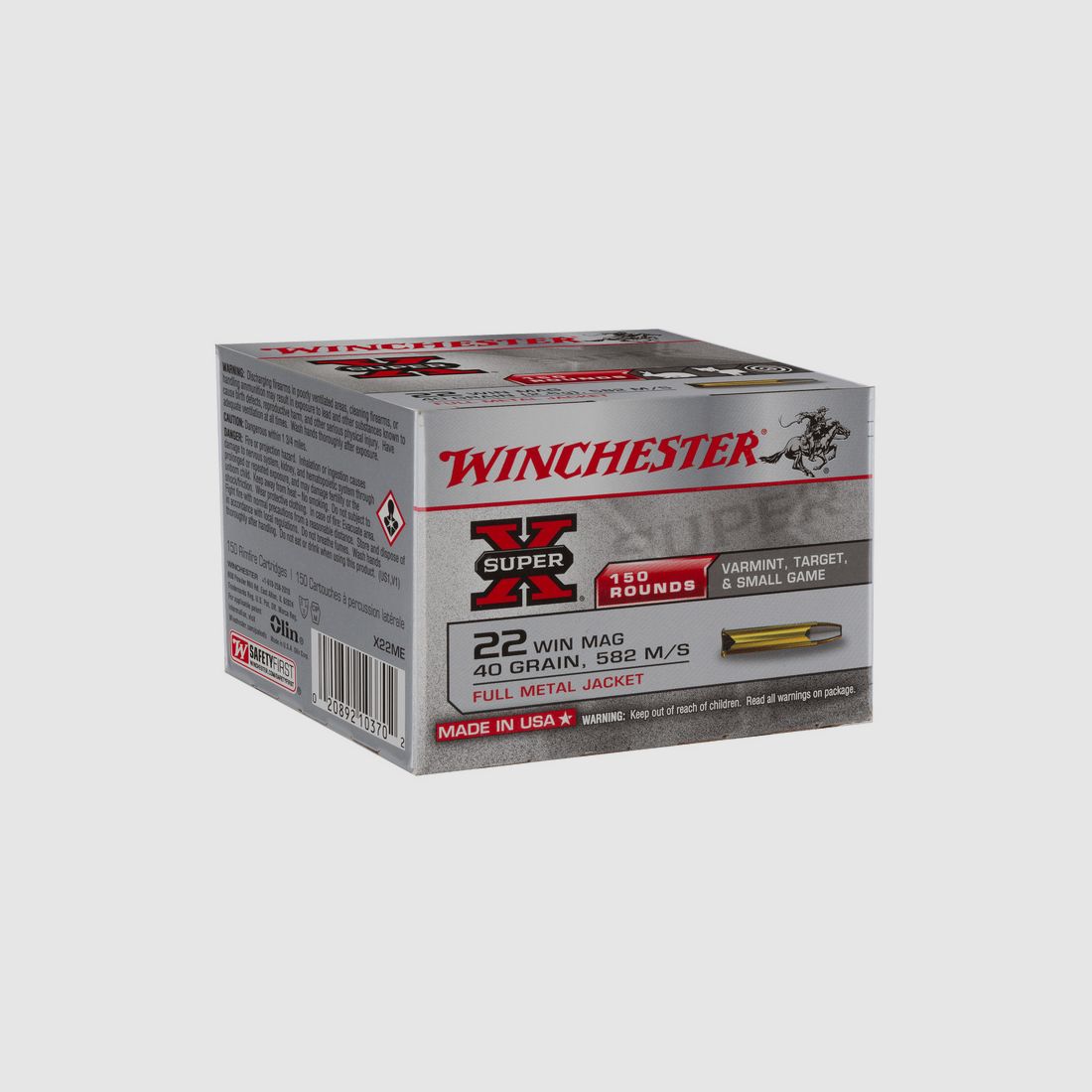 Winchester .22WinMag SuperX Vollmantel 2,6g - 40gr. 150er Pck.