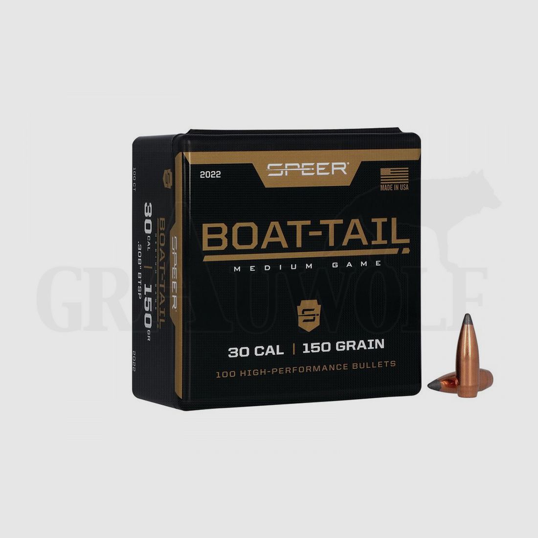 .308 / 7.62 mm 150 gr / 9.7 g Speer SPBT Bullets 100 Pieces