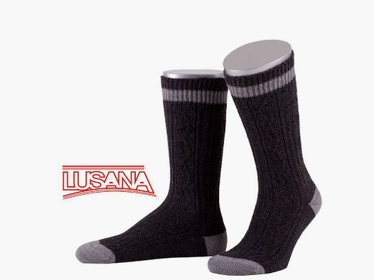 Calza tradizionale Lusana in grigio scuro/grigio (0203)