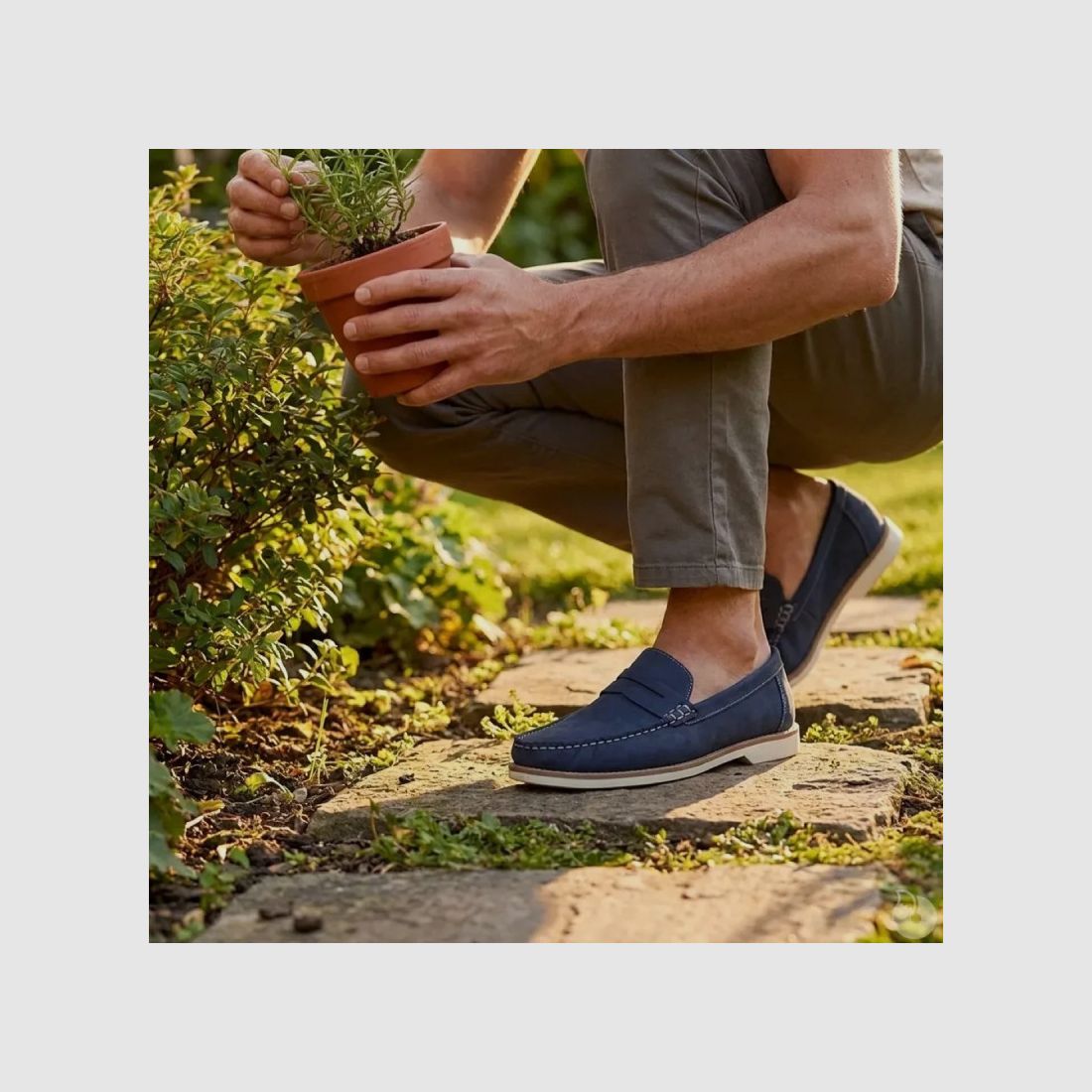 Men's navy blue synthetic loafers - low shaft, image 7 of 8