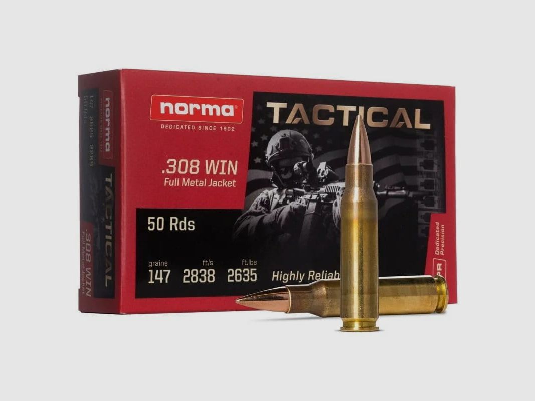 Norma .308 Win. Tactical FMJ 147 gr. - 50 Stk.