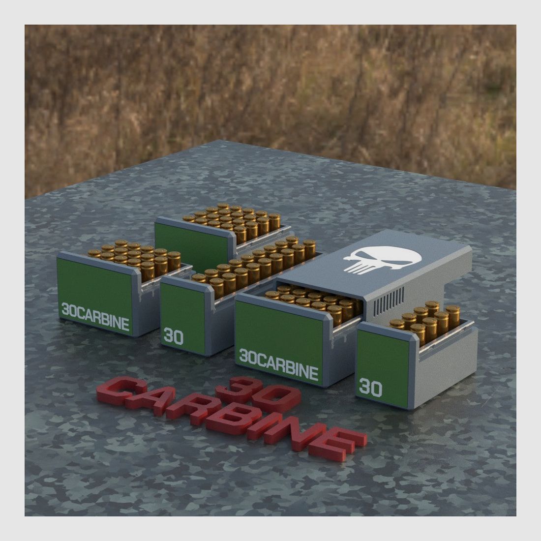 Filamelt Munitionsbox / Ammo .30 Carbine – Patronenbox für 50 Schuss, Made in Germany