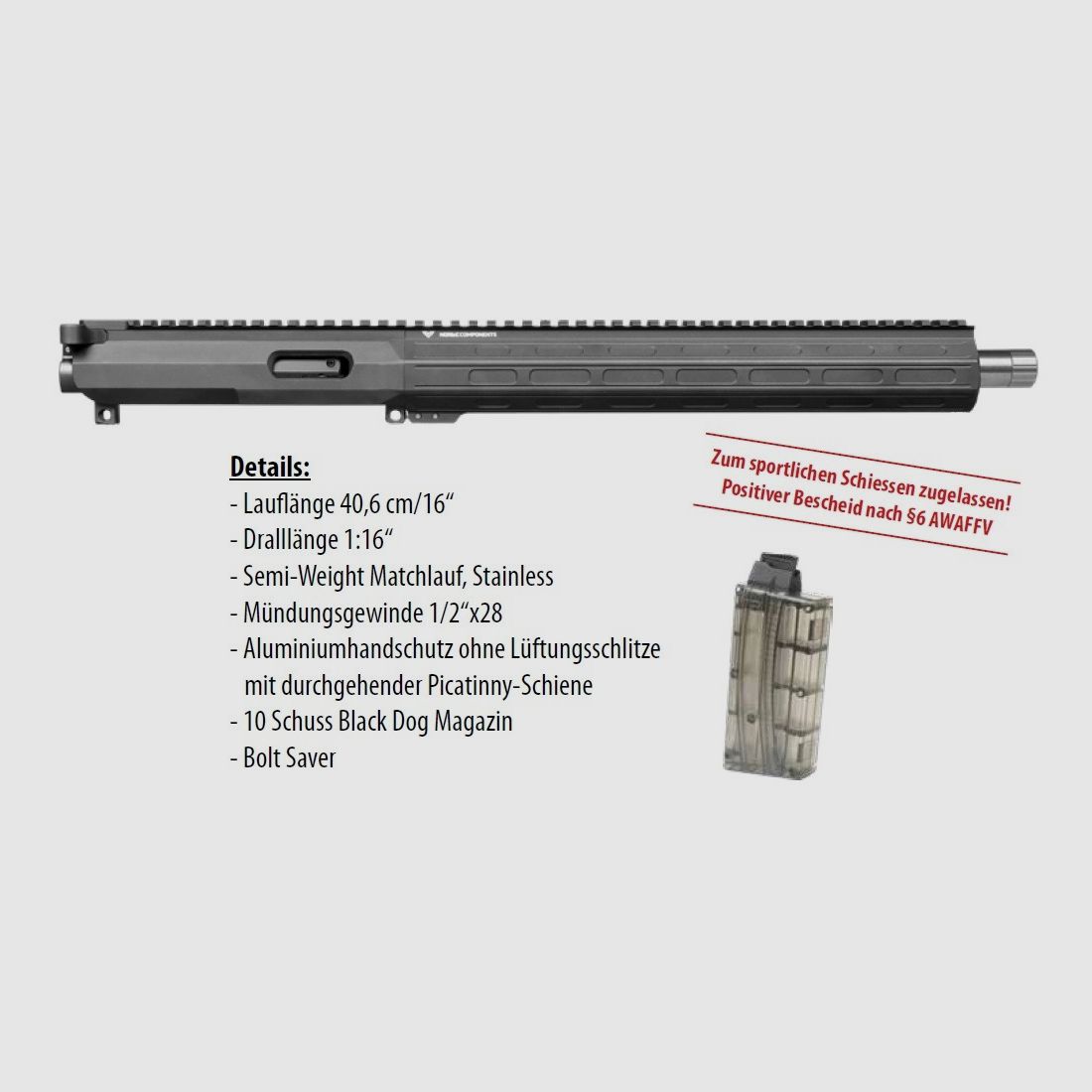 NORDIC Components Wechselsystem Kaliber .22lr passend für AR15 MSR-15 OA-15 usw.