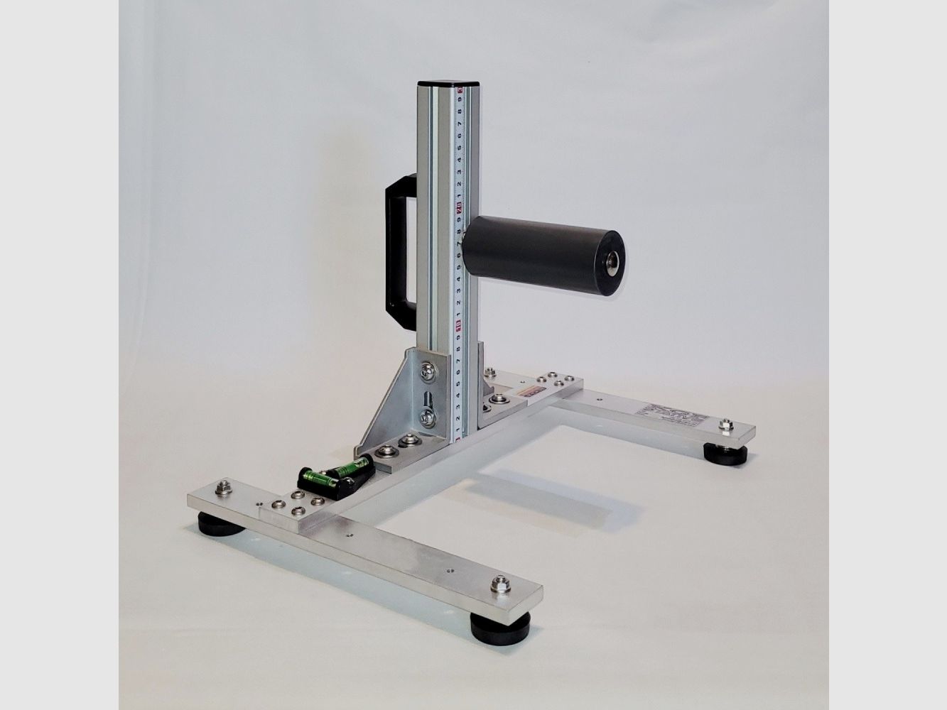 KGF Auflagestativ - Auflageständer Alu H-300-Pro mit Buchenholz-Auflage, Waage, Griff und Maßband