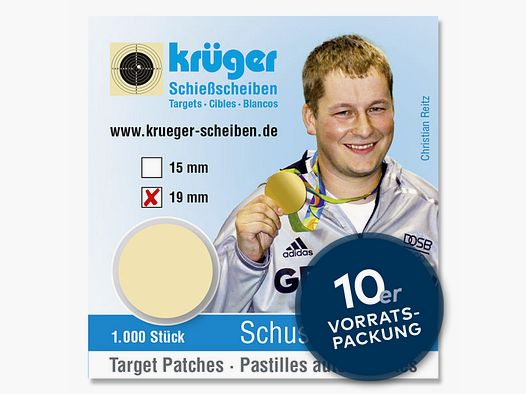 KRÜGER - Plaster do strzelania - Czarny - Ø 15 mm - Opakowanie 10 sztuk