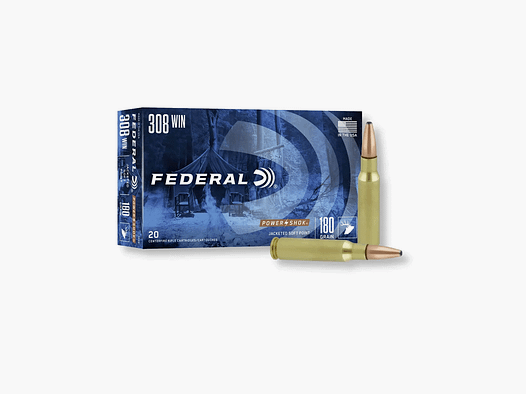 FEDERAL – POWER SHOK JACKETED SOFT POINT CAL. 308 WIN 180GR -308B