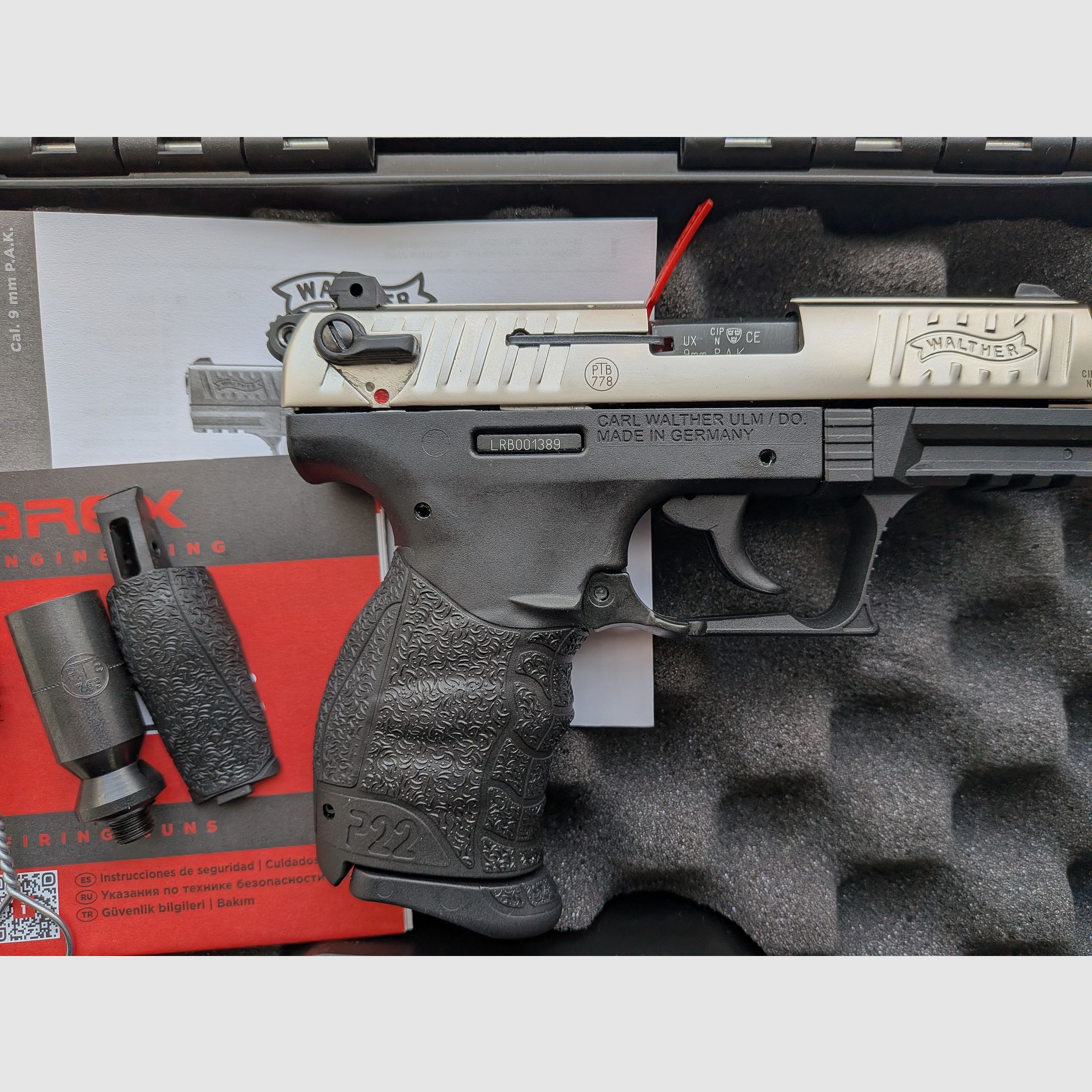 Walther P22Q Nickel 9mm P.A.K. - NEW - P 22 Q blank firing pistol