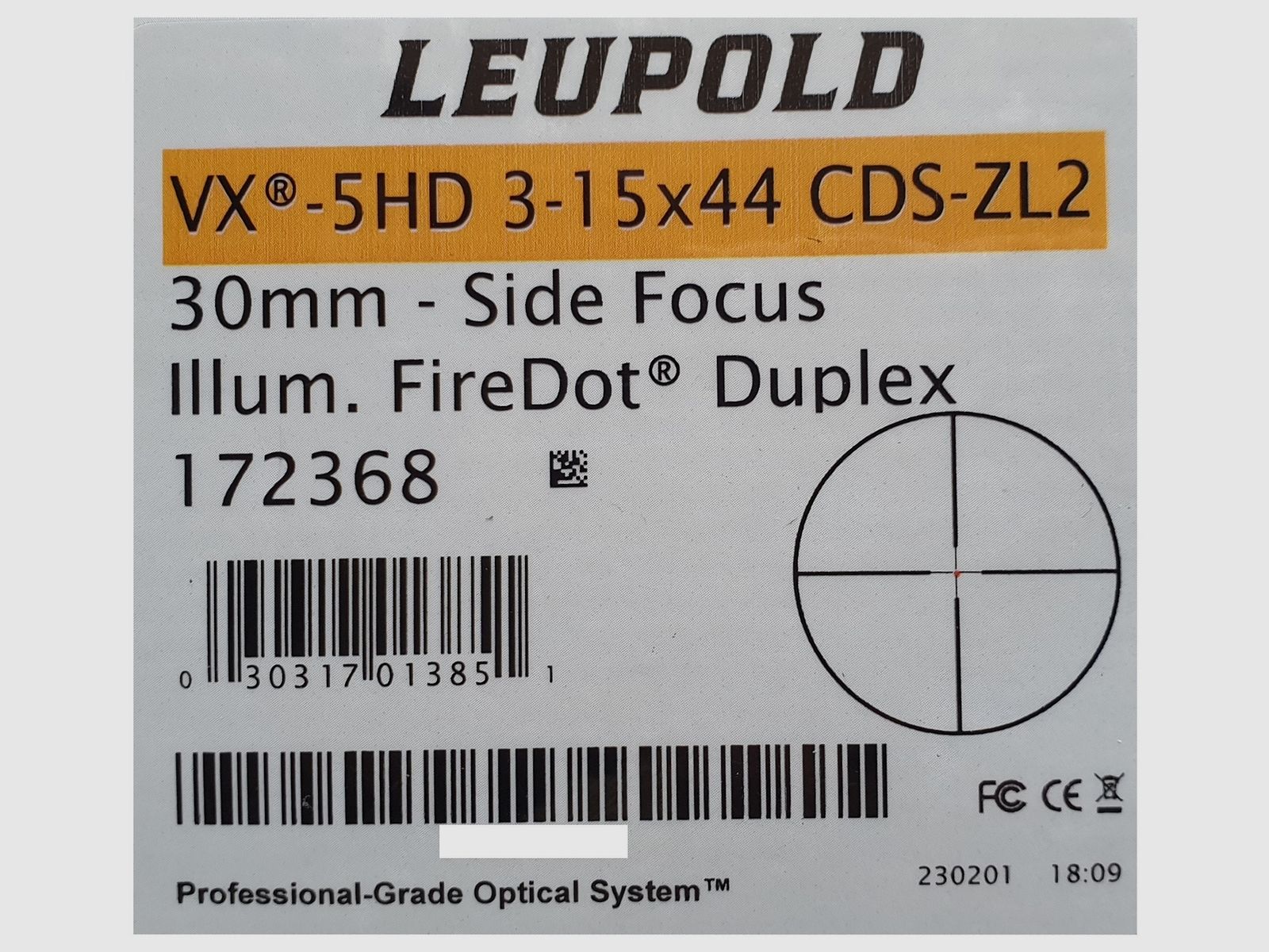 Neuware vom Fachhandel - Zielfernrohr Leupold VX-5HD 3-15x44 Absehen FireDot Duplex ASV CDS-ZL2