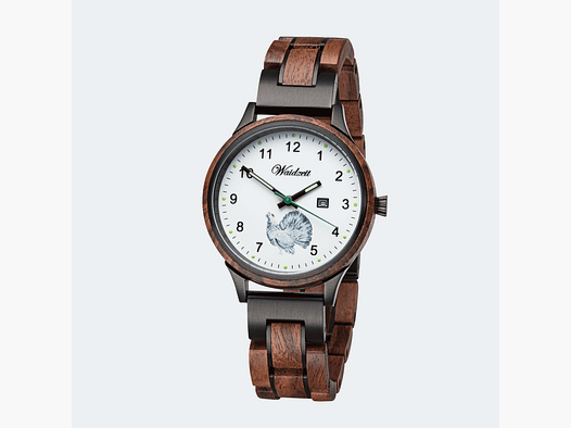 Damenjagduhr Diana Auerhahn mit Lodenarmband Moosgrün