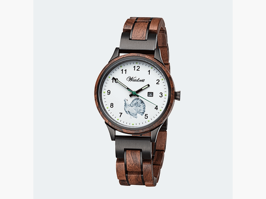 Damenjagduhr Diana Auerhahn mit Lodenarmband Moosgrün