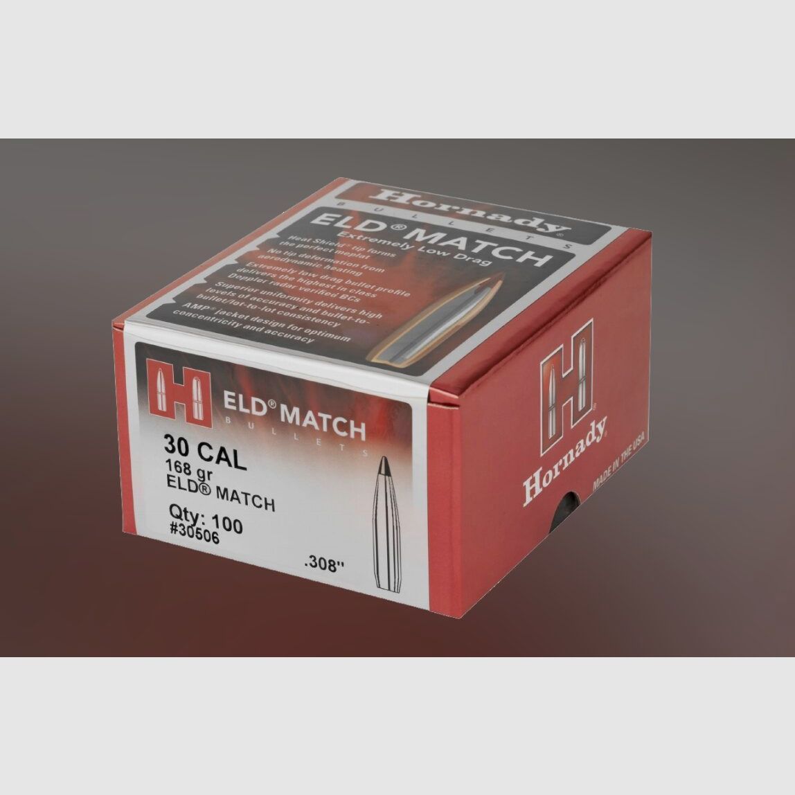 Geschosse HORNADY .308 Kal.30 ELD Match 168gr /100, Bild 2 von 2