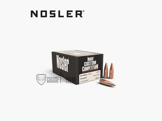 100 Proiettili NOSLER Cal.30 155 Gr Hpbt