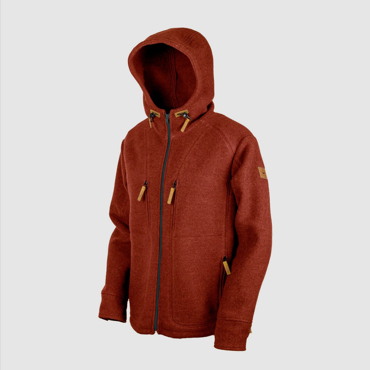 Lodenfleece-Hoodie "Kapuzenhuber" Mod. 2023, Jaspisrot
