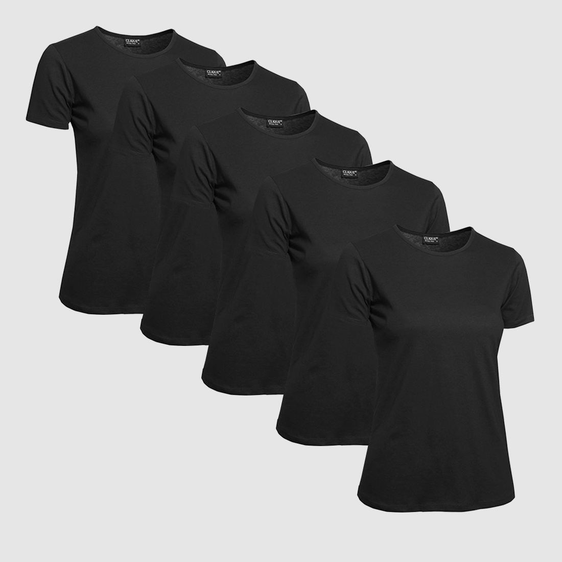 Clique T-Shirt Donna 5-Pack Nero