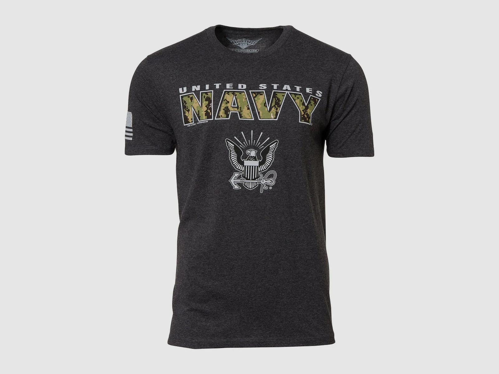 7.62 Design 7.62 Design T-Shirt USN Camo Text heather black