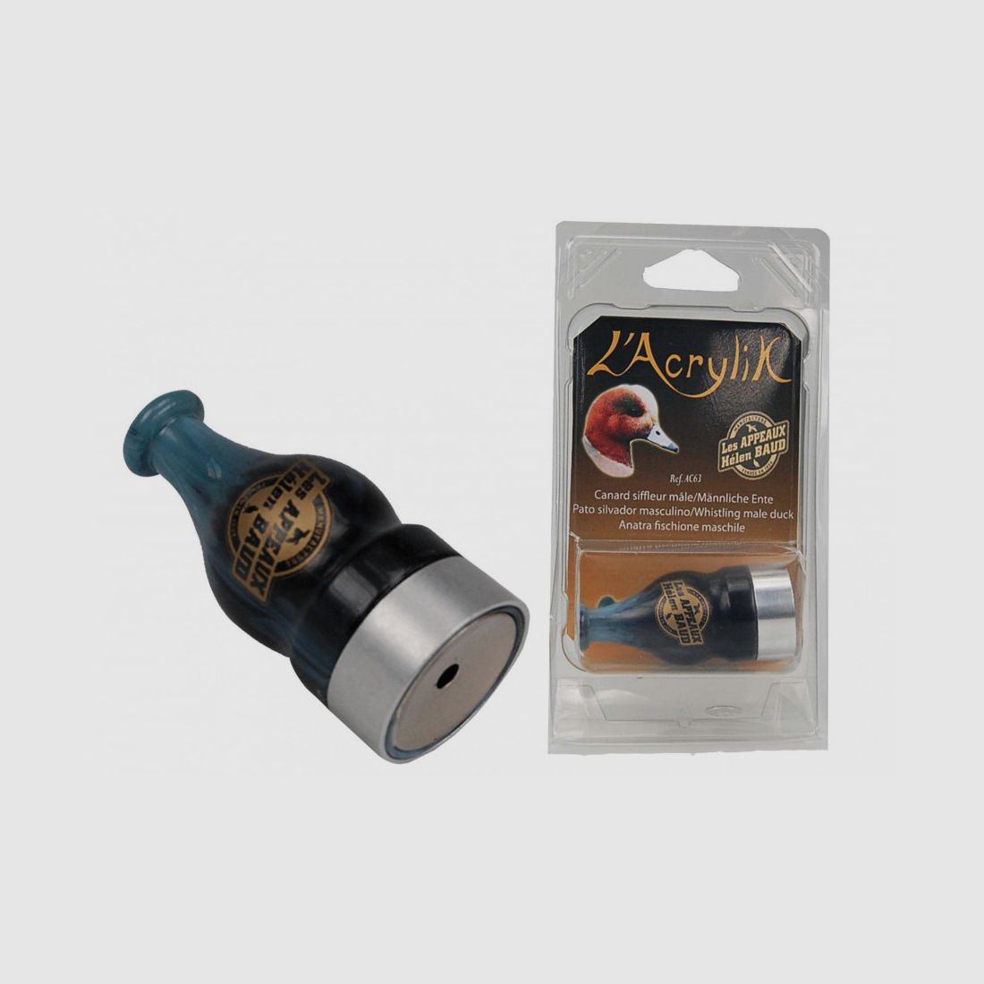 Acryl mannelijke fluit eend lokroep, afbeelding 2 van 3